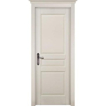 Межкомнатная дверь массив ольхи ОКА Валенсия эмаль слоновая кость глухая