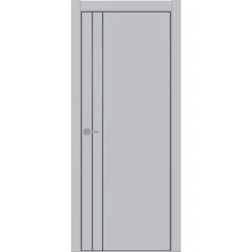 Межкомнатная дверь экошпон Uberture Tamburat 4105 манхеттен кромка чёрная матовая глухая