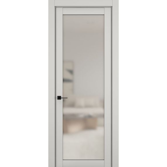 Фото межкомнатной двери керамик NC 2 слоновая кость остеклённая