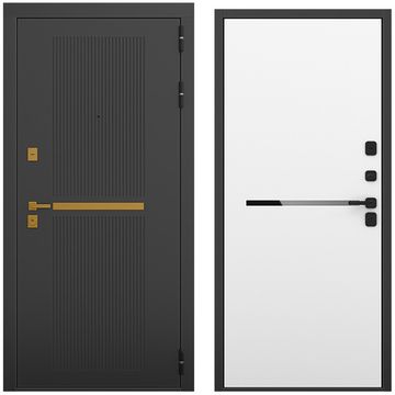 Входная дверь Артдеко чёрный силк панель горизонт