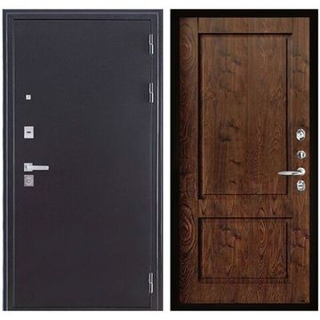 Входная дверь Колизей Плюс антик тёмное серебро панель Сицилия орех шоколадный