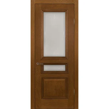 Межкомнатная дверь шпон Оливия ШП медовый дуб остеклённая
