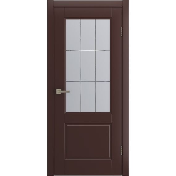 Фото двери Патриция коричневая эмаль RAL 8016 со стеклом