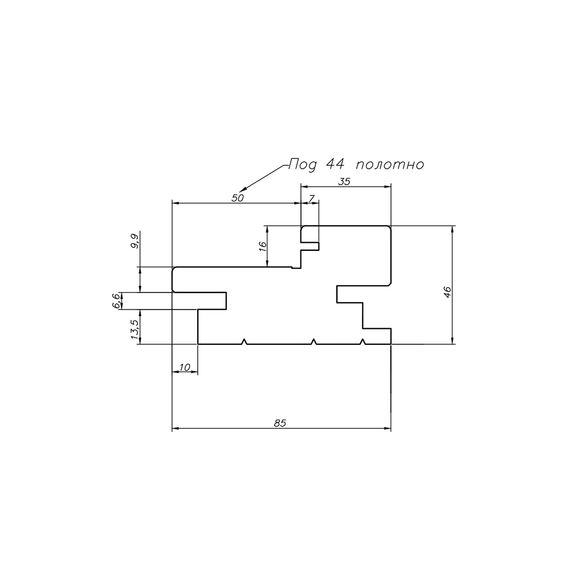 Комплект дверной коробки телескопический Profil Doors 46x85 мм к серии N