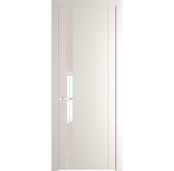 Межкомнатная дверь 1.2P перламутр белый остеклённая