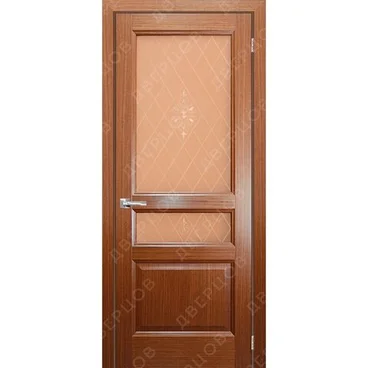Межкомнатная дверь шпон Готика орех остеклённая