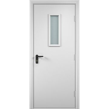 Дверь противопожарная деревянная ПВХ EI60 белая со стеклом