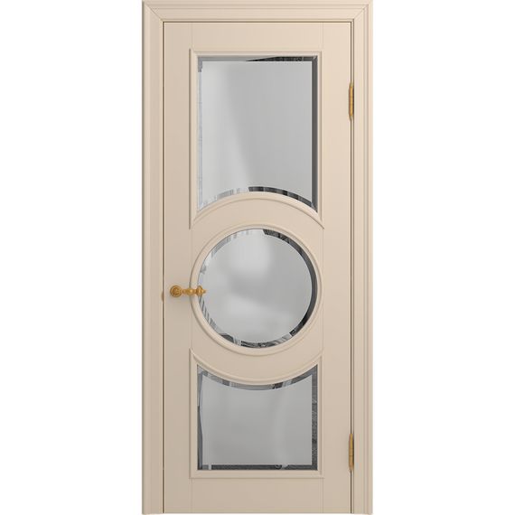 Межкомнатная дверь массив бука Viporte Лацио Амбиенте ваниль остекление 3