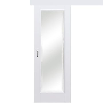 Раздвижная одностворчатая дверь Кобальт 42 магнолия остеклённая