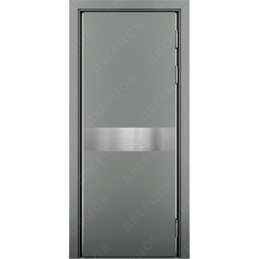 Маятниковая влагостойкая дверь Kapelli серый RAL 7040 с отбойной пластиной посередине