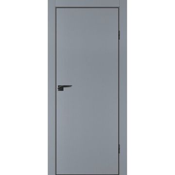 Межкомнатная дверь ПЭТ P-1 серый матовый кромка ABS черная