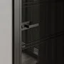 Алюминиевая межкомнатная дверь 2AX чёрная матовая RAL 9005 остеклённая