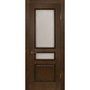 Межкомнатная дверь шпон Оливия тёмный орех остеклённая