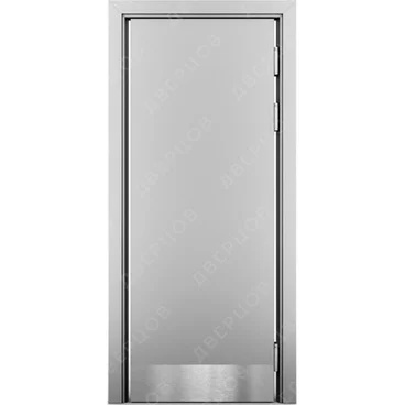 Маятниковая влагостойкая дверь Kapelli серый RAL 7035 с отбойной пластиной