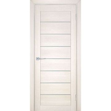 Межкомнатная дверь экошпон Мариам Техно-708 сандал бежевый стекло сатинат белый