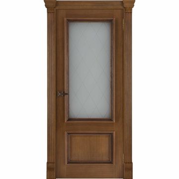 Межкомнатная дверь шпон Корсика дуб антик патина со стеклом