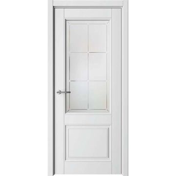 Межкомнатная дверь эмаль Классика 2 белая остеклённая