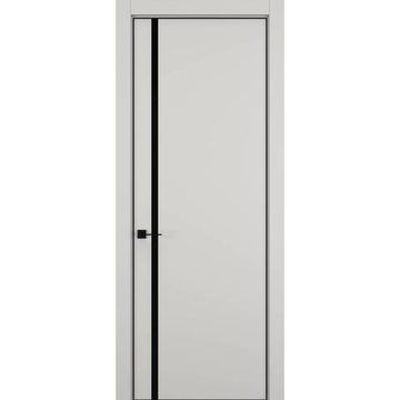 Межкомнатная дверь керамик MN 5 слоновая кость стекло чёрное