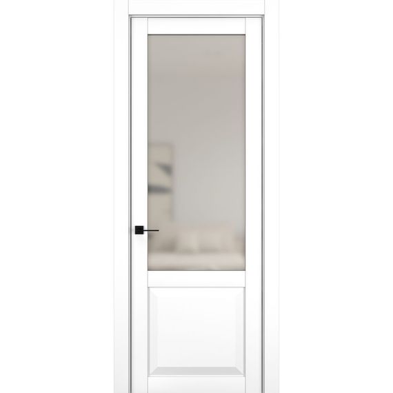 Фото межкомнатной двери керамик NC 4 снежный остеклённая