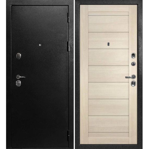 Входная дверь С-1 титан чёрный панель сборная капучино