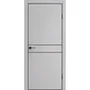Межкомнатная дверь экошпон ДП-52 silver gray AL чёрная кромка глухая