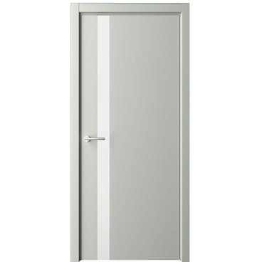 Межкомнатная дверь эмаль Геометрия 5 серая остеклённая