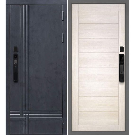 Входная дверь Осло смарт бетон антрацит панель сборная сандал бежевый
