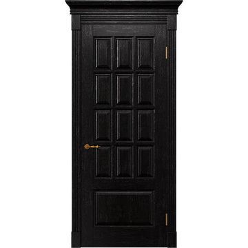 Межкомнатная дверь массив дуба Alvero Анна венге патина серебро глухая