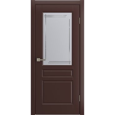 Межкомнатная дверь Бриз коричневая эмаль RAL 8016 со стеклом