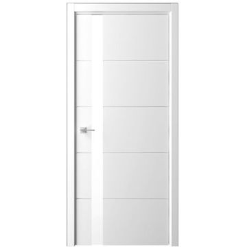 Межкомнатная дверь эмаль Геометрия 7 белая остеклённая