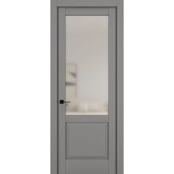 Межкомнатная дверь керамик NC 10 серый остеклённая