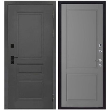 Входная дверь Сенатор Плюс SOLID ПВХ грей нубук абсолют софт панель ПВХ антрацит