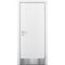 Фото межкомнатной пластиковой влагостойкой двери Poseidon гладкая белая глухая с отбойной пластиной