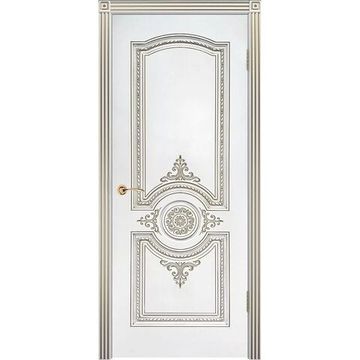 Межкомнатная дверь эмаль Марокко В3 белая патина золото глухая
