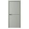 Межкомнатная дверь эмаль Лайн 2 серая глухая чёрная алюминиевая кромка