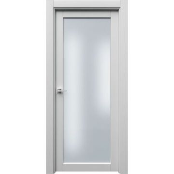 Межкомнатная дверь эмаль Ofram Парнас белая остеклённая