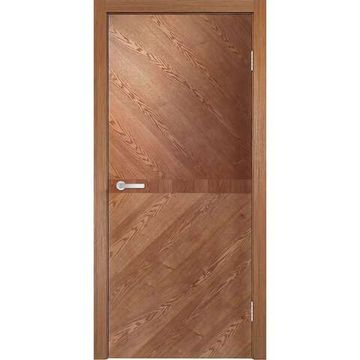 Межкомнатная дверь шпон Гладкая комби дуб натуральный глухая