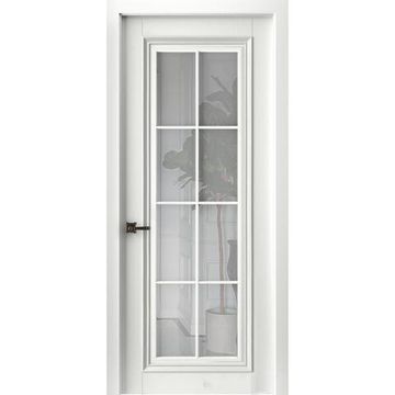 Межкомнатная дверь эмаль Бремен 14 белая остеклённая