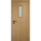 Фото одностворчатой противопожарной пвх двери со стеклом в цвете дуб