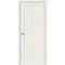Фото межкомнатной двери эмалит Прима-11.1 white matt остеклённая