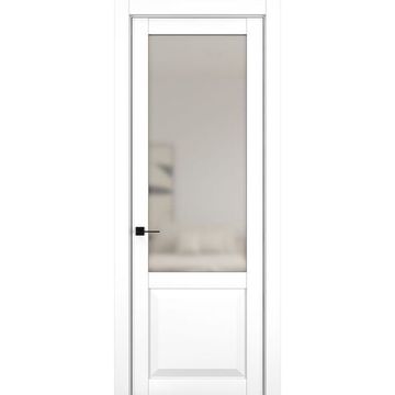 Межкомнатная дверь керамик NC 4 снежный остеклённая