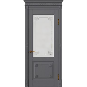 Межкомнатная дверь массив дуба Viporte Флоренция графит остеклённая
