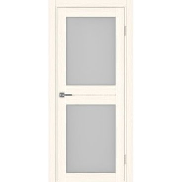 Межкомнатная дверь экошпон Турин 520.212 ясень светлый остеклённая