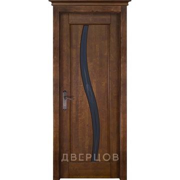 Межкомнатная дверь массив ольхи ОКА Соло античный орех остеклённая