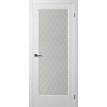 Межкомнатная дверь экошпон Нова 2 ясень белый остеклённая