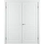 Фото глухой двухстворчатой распашной двери Бриз белая эмаль