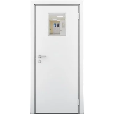 Влагостойкая дверь белая остеклённая модель 3