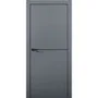 Межкомнатная дверь экошпон Палладий 2N антрацит Al Black Edition кромка глухая