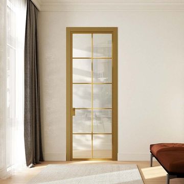 Межкомнатная алюминиевая дверь Loft-S 17 стекло прозрачное бесцветное