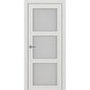 Межкомнатная дверь экошпон Турин 530.222 ясень серебристый остеклённая